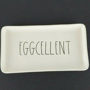 Rae Dunn EGGCELLENT 9" Easter Spring Tray Trinket Dish Platter EUC